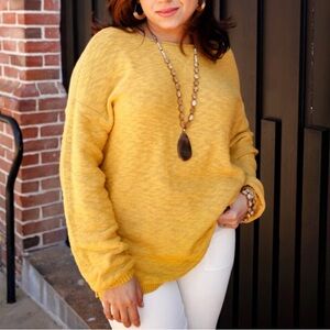 J. Jill Men's Crewneck Sweater in Mustard Yellow